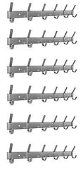 Brushed Nickel Coat Rack Wall Mount with 6 Double Hooks for Hanging &#8211; 17 I