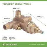 Symmons 261XBRBODY Temptrol Brass Pressure-Balancing Shower Valve with Servic...