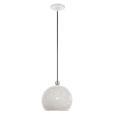 Livex Lighting 49100-03 1 Light White Pendant 9.88"L x 9.88"W x 80"H