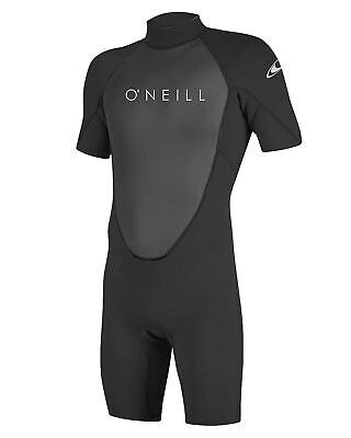 O'Neill Men's Reactor-2 2mm Back Zip, Short Sleeve, Spring Wetsuit Black/Ocean