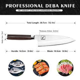 imarku Deba Knife, 7 inch Sushi Knife, Ultra Sharp Japanese Kitchen Knife wit...