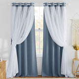 NICETOWN Bedroom Curtains for Kids, Room Darkening Thermal Insulated Sliding ...