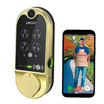 Lockly Vision Smart Lock, Camera Video Two-Way Audio 6-in-1 Keyless Entry Doo...