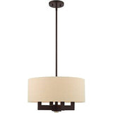 Livex Lighting 46164-07 4 Light Bronze Chandelier, Bronze W/Antique Brass Acc...