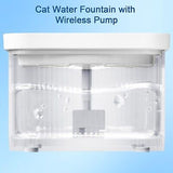 Cat Water Fountain with Wireless Pump, 3.2L/105oz Pet Water Fountain for Cats...