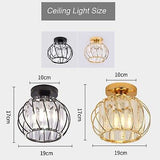 Semi Flush Mount Black LED Ceiling Light Fixtures Crystal Ceiling Lights Chan...