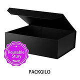 3 Pcs Matte Black Extra Large Gift Box with Lid, 19x16x6 Inches, Hard Magneti...