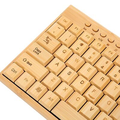 Bamboo Keyboard and Mouse, 2.4GHz Computer Devices with USB Receiver, Optiona...