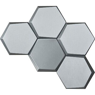 Art3d 20-Piece Decorative 3D Wall Panels Faux Leather Tile, Silk Silver Hexagon