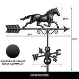 Galloping Horse Weathervane 1974K - Black Finish by Good Directions, 24"L x 1...