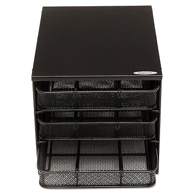 Safco Products 3275BL Onyx Mesh Hospitality Organizer, 3 Drawer, Black