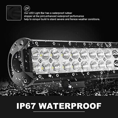 DOT 20Inch 126W LED Light Bar Flood Spot Combo Beam Off Road+2x 4inch 18W Spo...