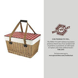 PICNIC TIME Canasta Wicker Picnic Basket With Lid, Small Picnic Basket For 2,...