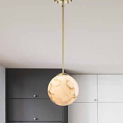 Warehouse of Tiffany Baxter Marbled Glass Globe Pendant Ceiling Light in 8-in...