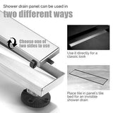 HEATGENE Linear Shower Drain 24-Inch, Stainless Steel Rectangle Shower Floor ...