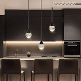 3-Lights Crystal Pendant Light Fixtures for Kitchen Island Dimmable LED Ceili...