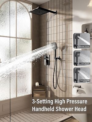 Gabrylly Shower System, 10 Inches Rain Shower Heads with Handheld Spray Combo...