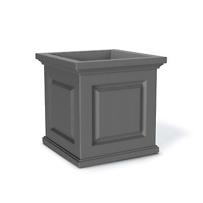 Mayne Nantucket 16in Square Planter - Graphite Grey - 16in x 16in x 16in - Po...