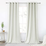 KEQIAOSUOCAI Ivory Curtains 120 Inches Long for Living Room - Room Darkening ...