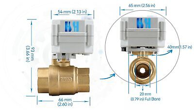 2 Way 3/4" DN20 12VDC 24VDC 24VAC Normally Closed Brass Position Feedback Mot...