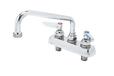 T&S Brass B-2491 Workboard Faucet, Deck Mount, 4-Inch Centers, 8-Inch Swing N...