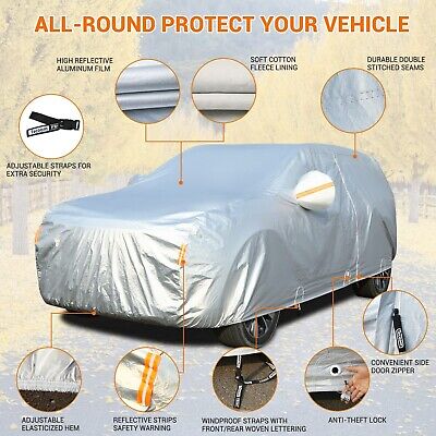 Tecoom SUV Car Cover Waterproof All Weather, Fleece Lining Car Covers for Aut...