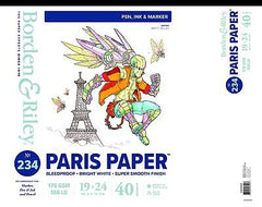 Borden & Riley 19" x 24" #234 Paris Paper for Pens Pad, 108 lb, 40 White Shee...