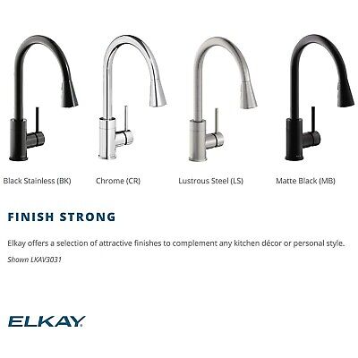 Elkay LKAV3031LS Avado Single Hole Kitchen Faucet with Pull-down Spray and Fo...