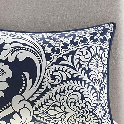 Madison Park Vienna Sateen Cotton Comforter Set, Queen, Indigo