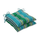 Pillow Perfect Stripe Indoor/Outdoor Chair Seat Cushion with Ties, Tufted, We...