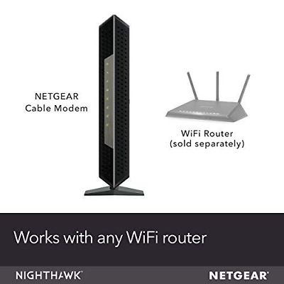 NETGEAR Nighthawk Cable Modem CM1200 - Compatible with all Black