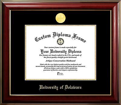 Campus Images University of Delaware 16 w x 12h Classic Mahogany Gold Embosse...