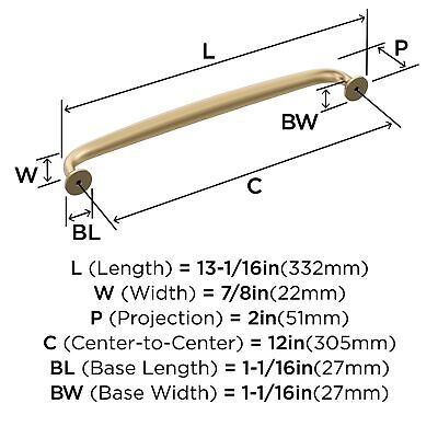 Amerock BP54055CZ | Champagne Bronze Appliance Pull | 12 inch (305mm) Center-...