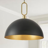 17.7'' Farmhouse Vintage Pendant Lighting Black and Gold Pendant Light Fixtur...