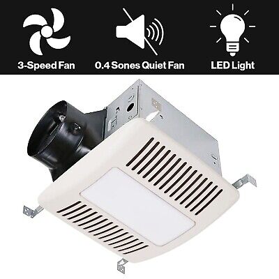 Haier Bathroom Exhaust Fan with 4000K LED Lights, 140 CFM, 10W Bathroom Vent ...