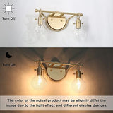 KSANA Bathroom Vanity Light, 2 Light Vanity Lighting Fixtures, Gold Bathroom ...