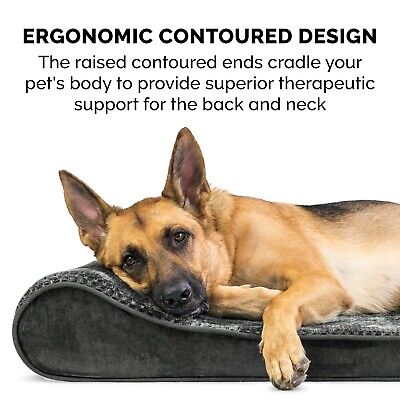 Furhaven Memory Foam Dog Bed for Large Dogs w/ Removable Washable Cover, For ...