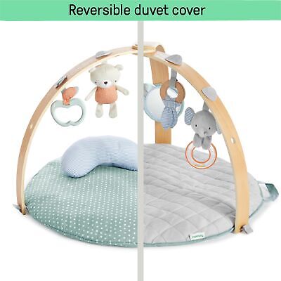 Ingenuity Cozy Spot Reversible Duvet Activity Gym & Play Mat with Wooden Toy ...