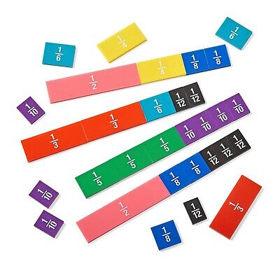 hand2mind Plastic Double-Sided Decimal and Fraction Tiles, Montessori Math Ma...