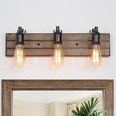 LOG BARN Bathroom Light Fixtures, 3 Light Farmhouse Vanity Lights for Bathroo...