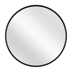 MCS Master & Co. Modern Metal Wall Mirror, 26 Inch Round, Black 26 in,