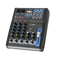 Pyle Professional Audio Mixer Sound Board Console System Interface 4 Black