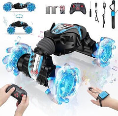 Gesture Sensing RC Stunt Car, 165Ft Gesture RC Car with Music & Light, 4WD Re...