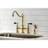 Kingston Brass KS1277PKLBS Duchess Bridge Kitchen Faucet, Brushed Brass