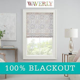 Waverly Adonis Medallion 100% Blackout Roman Shade, Cordless and Noise Reduci...