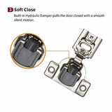 30 Pack 3/4" 2D Overlay Soft Close Cabinet Hinges for Face Frame Kitchen Cabi...