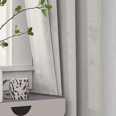 Extra Long Blackout Faux Linen Curtains,Soft Touched Luxury Solid Curtain Pan...