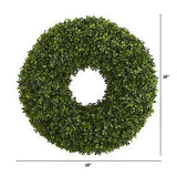 Nearly Natural 28in. Boxwood Artificial Wreaths, Green