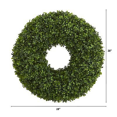 Nearly Natural 28in. Boxwood Artificial Wreaths, Green