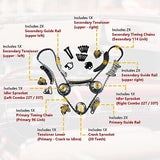 Engine Timing Chain Kit w/Chain Guide Tensioner Sprocket | Fit for Buick Allu...